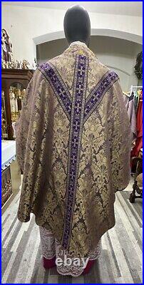 Purple Chasuble & Stole Vestment Set