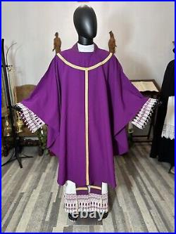 Purple Chasuble With + Stole (p00122)