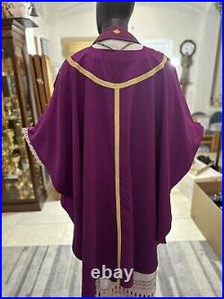 Purple Chasuble With + Stole (p00122)
