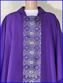 Purple Chasuble With + Stole (p0063)