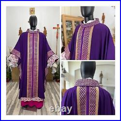 Purple Collared Vestment Chasuble & Stole