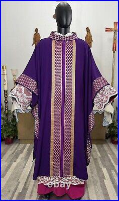 Purple Collared Vestment Chasuble & Stole