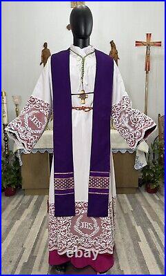 Purple Collared Vestment Chasuble & Stole