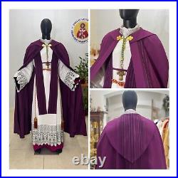 Purple Cope Vestment Chasuble With Stole