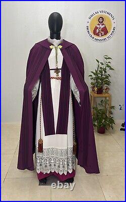 Purple Cope Vestment Chasuble With Stole