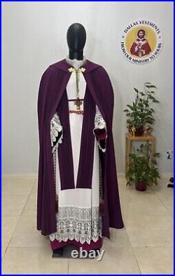 Purple Cope Vestment Chasuble With Stole