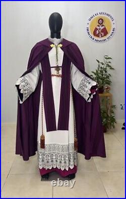 Purple Cope Vestment Chasuble With Stole