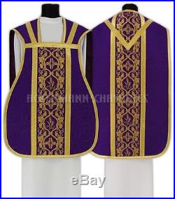 Purple Roman Chasuble Kasel Messgewand Vestment Casula R012-F25 us