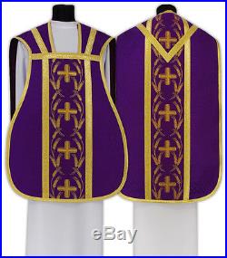 Purple Roman chasuble Kasel Messgewand Vestment Casula R032-F25 us