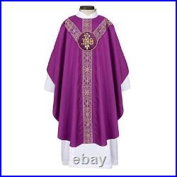 Purple San Damiano Collection Semi Gothic Chasuble for Advent 59 x 51 Inch L