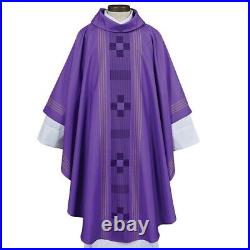 Purple Seasonal Treviso Collection Chasuble Vestment for Church or Chapel 51 In