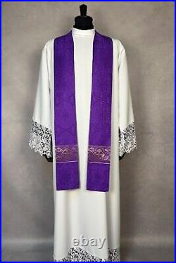 Purple Semi Gothic Chasuble with a matching inner stole
