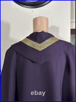 Purple Vestment Chasuble With Gold Banding + Over Lay Stole