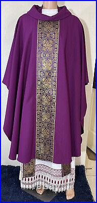 Purple chasuble Vestment + Chalice Veil P0085