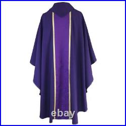 Purple, traditional Gothic style Chasuble, Vestment, Plain fabric