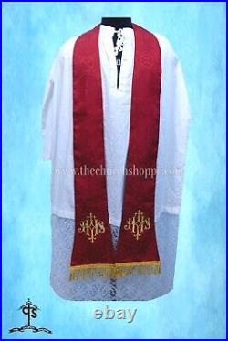 RED Chasuble. St. Philip Neri Style vestment & mass set, HOLY SPIRIT Embroidery