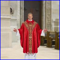 Red All Saints Chasuble and Stole Set Confirmation Vestments for Church 51 In