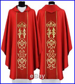 Red Chasuble Kasel Messgewand Vestment Casula 033-C us