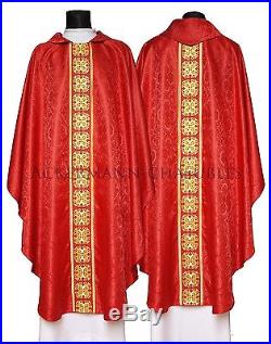 Red Chasuble Kasel Messgewand Vestment Casula 555-C25 us