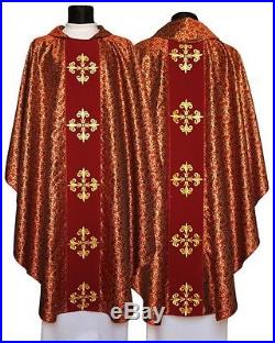 Red Chasuble Kasel Messgewand Vestment Casula 559-AC41 us