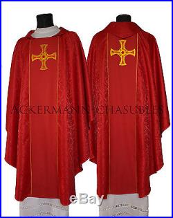 Red Chasuble Kasel Messgewand Vestment Casula Christianity 510 C25-k uk