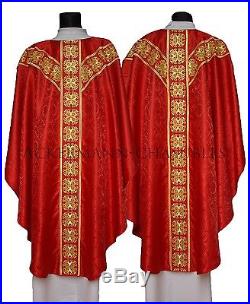 Red Chasuble Kasel Messgewand Vestment Casula GY555-C25 us
