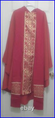 Red Chasuble Red and Gold OrphreywithStole M. Brechet, Paris