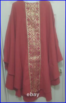 Red Chasuble Red and Gold OrphreywithStole M. Brechet, Paris