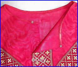 Red Chasuble & Stole Silk Moire Unlined IHS Monogram 3 Snaps Neckline Gothic