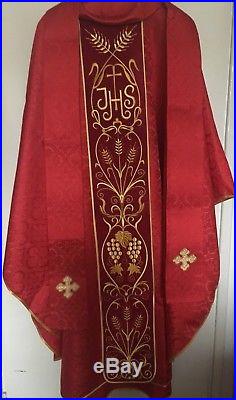 Red Chasuble Stole Vestment Kasel Messgewand