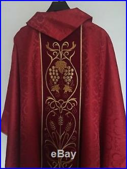 Red Chasuble Stole Vestment Kasel Messgewand