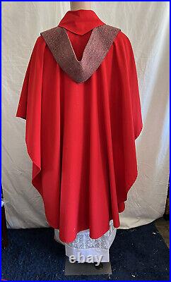 Red Chasuble With Layover Stole R0005