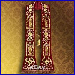 Red Confession Etole Chasuble Vestment Kasel Messgewand
