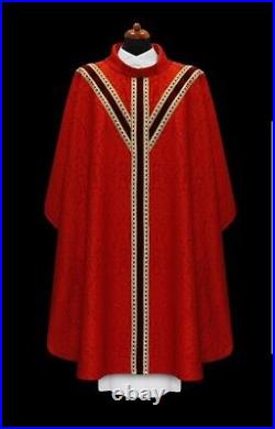 Red Damask Chasuble Vestment Kasel