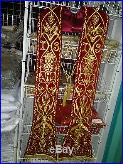 Red Etole Chasuble Vestment Kasel Messgewand