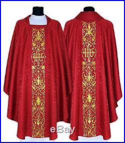 Red Messgewand Chasuble Kasel Vestment Casula 630-C25 us