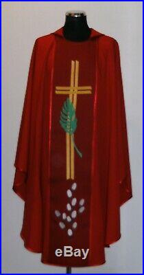 Red Palm Sunday Messgewand Chasuble Vestment Kasel