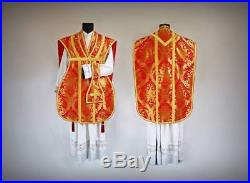 Red Vestment Chasuble Kasel Messgewand Stole Stola Maniple Manipel