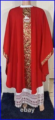 Red Vestment Chasuble & Stole (r0053)