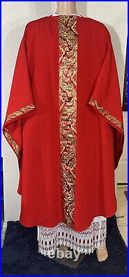 Red Vestment Chasuble & Stole (r0053)