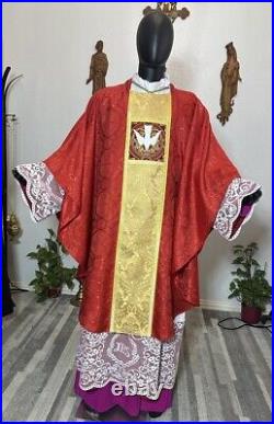 Red Vestment Chasuble & Stole (r0098)