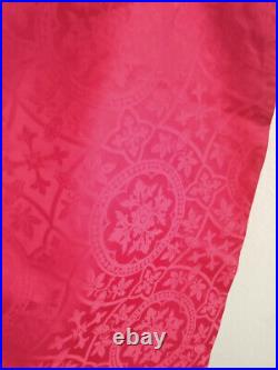 Red priest chasuble with matching stole, damask fabrics