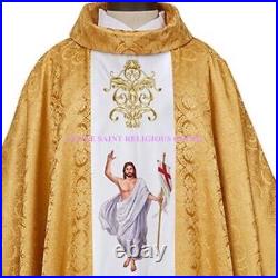 Risen Christ Chasuble, Gold Chasuble Vestments (USUALLY SHIP WITHIN 2 DAYS)