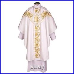 Roma Collection Chasuble, Embroidered White Chasuble (USUALLY SHIP IN 2 DAYS)