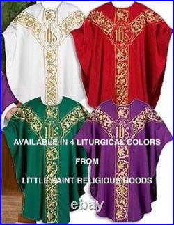 Roma Collection Chasuble, Embroidered White Chasuble (USUALLY SHIP IN 2 DAYS)