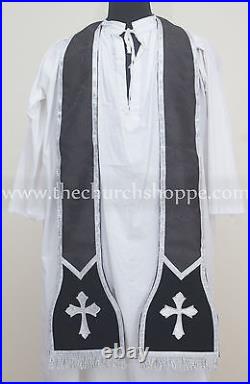 Roman Chasuble Fiddleback Set Vestment Fiddleback and mass set, Black, Casulla