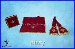 Roman Red Vestment Fiddleback Chasuble and Mass set, Holy Spirit embroidery