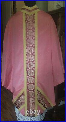 Rose Conical Chasuble (5 piece Vestment set)