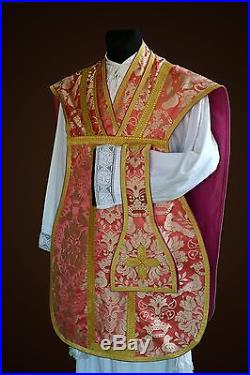 Rose Pink Silk Vestment Chasuble Kasel Messgewand Stole Stola Maniple Manipel