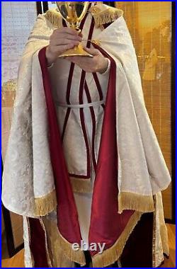 SET Catholic Priest Vestments Chasuble Cope Dalmatic Humeral Chalice veil Burse